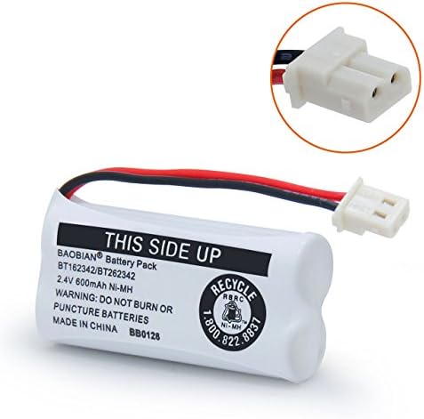 BAOBIAN BT162342 BT262342 Battery Compatible with for BT183342 BT283342 BT166342 BT266342 VTech CS6114 CS6419 CS6719 at&T EL52300 CL80111 Cordless Phone (Pack of 2) - 1