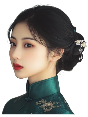 Épingle à cheveux fleur HangErFeng argenté, le cadeau idéal pour une femme