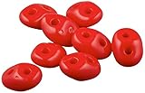 SuperDuos Czech Glass 2-Hole Seed Beads, 5.5 x 3.5mm/8g, Opaque Red