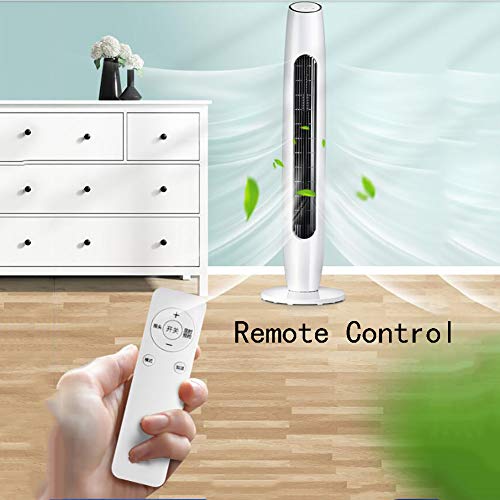 Zpee Remote Control Bladeless Fan With Touch Button,Portable Safe For Child,3 Speeds 15H Timing Mute Air Cooler Fan,Standing Tower Fan White #TOP1