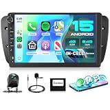 Hodozzy Android 15 Car Stereo for Seat Ibiza 6j IV 2009-2012 - 9 Inch Incell Touchscreen Radio 4GB+64GB Wireless CarPlay & Android Auto GPS Bluetooth5.0 FM/RDS Split Screen Dual USB Type-C SWC Camera