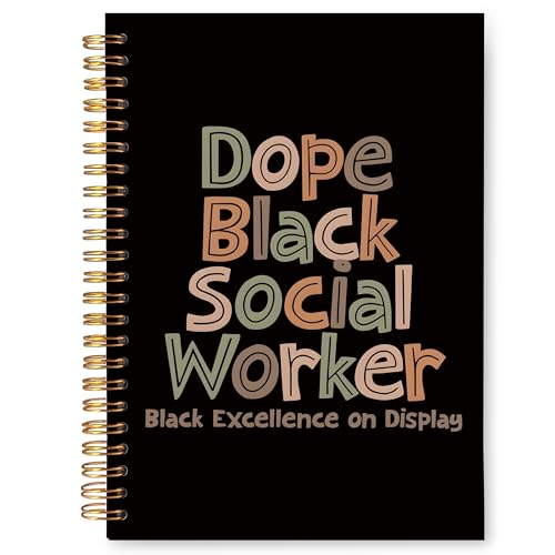 VIIJJUE Dope - Cuaderno de trabajador social negro, regalos para trabajadores sociales del mes de la historia negra, regalos de trabajadores sociales para mujeres negras, regalos de trabajadores