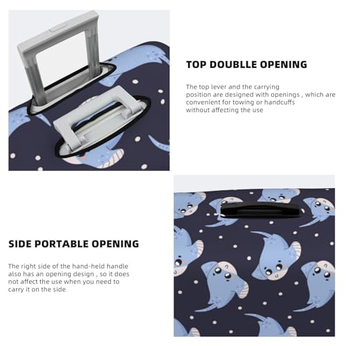 cute stingray polka dots black Travel Luggage Covers - Elasticity Suitcase Covers Protector for Luggage 18-32 Inch4