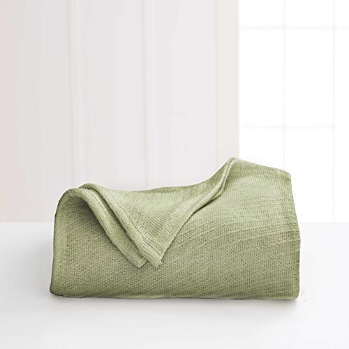 Martex Premium 100% Cotton Warm And Cozy Blanket Good For All Seasons, Lightweight And Breathable, Textured, Queen, Green #TOP30