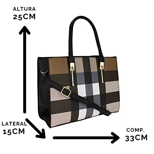 Bolsa Feminina Tiracolo e de Ombro Lenna's B046 Preta