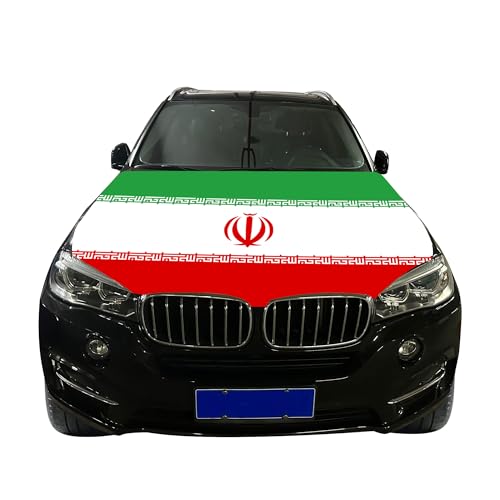 Faizaham 4x5 Ft Iran Country Nation Car Hood Cover Flag Super Elastic Washable UV Resistance Engine Cover Decoration Event Item, Large, FZ-69