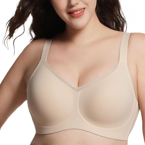 Jelly Wireless Bra for Women, No Underwire Full Coverage Seamless Bra for Everyday Wear, Mesh Lace Design