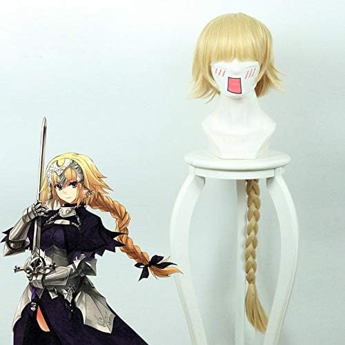 Fate/Grand Order Joan Of Arc Jeanne D'Arc 100Cm Long Straight Cosplay Wig For Women Anime Synthetic Hair Wig Gold Braided Ruler