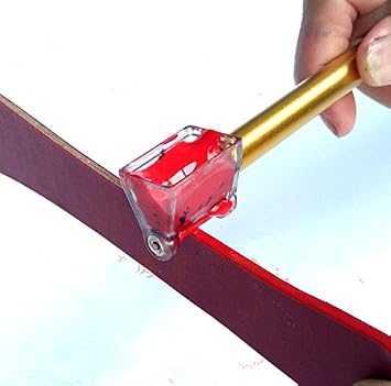 WellieSTR 1 Piece Portable DIY Brass Head Leather Edge Pen Top Pro Edge Dye Pen Applicator Speedy Edge Paint Roller Tool for Leather Craft Random Color