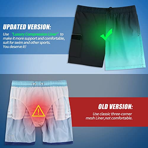 Milankerr Compression Shorts For Men Compression Lined,Swim Trunks With Boxer Brief Lining,Mens Swim Shorts With Breeze Knit Liner 5" Inseam #TOP2