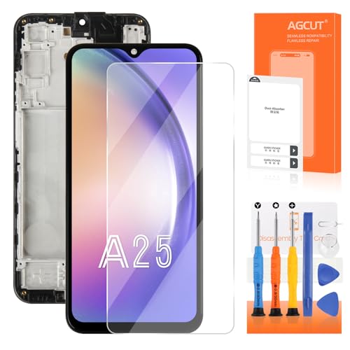 INCELL for Samsung Galaxy A25 Screen Replacement for Samsung A25 LCD Display SM-A256E SM-A256B SM-A256U LCD Digitizer Touch Screen Assembly Repair Parts with Frame(Not Fingerprint)