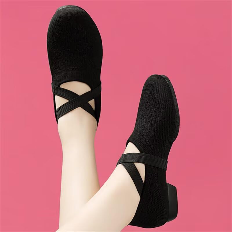 Women's Low Heel Breathable Dance Shoes for Indoor Yoga Ballet Exercise2