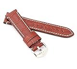  HIRSCH Herren Uhrenarmband Alligator Style Modell Knight 26 mm Goldbraun