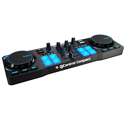 Hercules - DJCONTROL COMPACT - Controlador DJ - PC / Mac - Tamaño compacto - Ligero