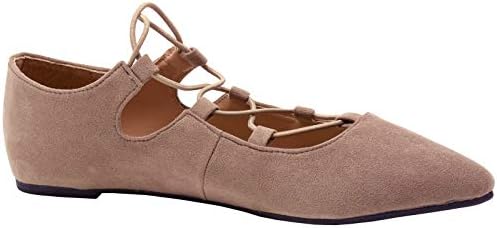 Alpine Swiss Elena Womens Pointed Toe Ballet Flats Strappy Slip-On Flat Shoes BGE 6 M US Beige | Image 4