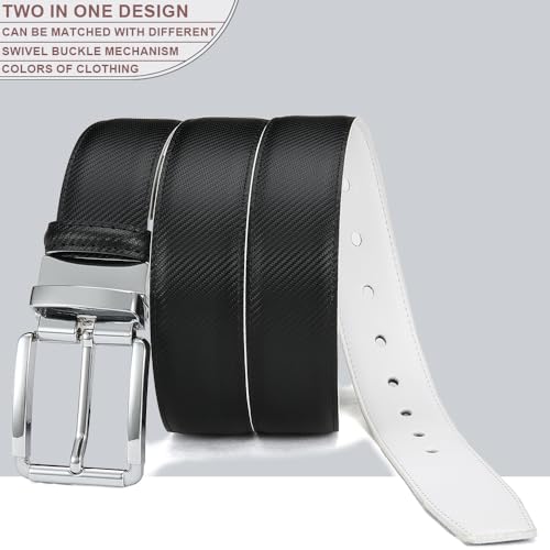 Image of DOOPAI Reversible Leather Belt for Men 1.25 inch - Dual Sided Dress and Casual Belt, Trim to Fit, 2 Styles in One Belt