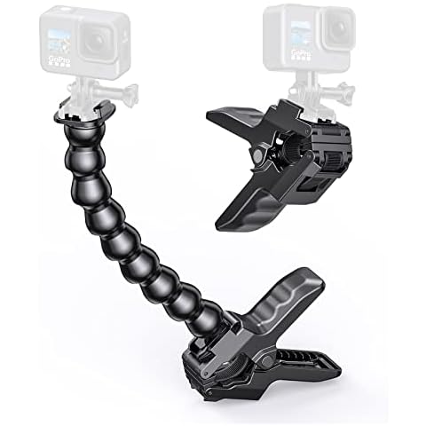Starbea Jaws Flex Clamp Mount with Adjustable Gooseneck Compatible with GoPro Hero 10, 9, 8, 7, 6, 5, 4, Session, 3+, 3, 2, 1, Max, Hero (2018), Fusion, DJI Osmo Action Cameras Cover