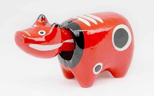[縁起置物]あかべこ3号(長さ15.0cm×高さ9.0cm×奥行6.1cm) 幸せを運ぶ牛 子どもの守り神 あかべこ 牛 野沢民芸 置物 縁起物 民芸品 贈り物 ギフト