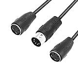 Der DIN-Stecker ist in 2 Buchsen unterteilt: 1 MIDI-DIN-Audiosignal (5-polig) und 2 MIDI-DIN-Audiosignale (5-polig, MIDN5)