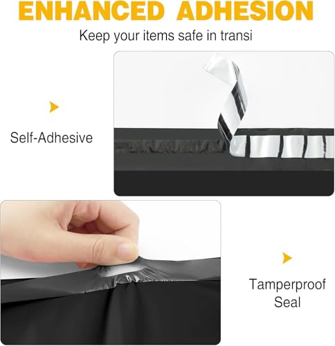 Caiyloxn Versandtüten 25 Stück 35x47cm Versandtaschen Kleidung Schwarz Versandbeutel Verpackungsbeutel Plastik mit Selbstklebeverschluss