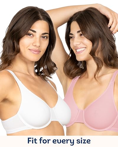 Image of Fruit of the Loom Women's Unlined Underwire Bra - Cotton & Spandex Blend for Natural Shape and Flexibility