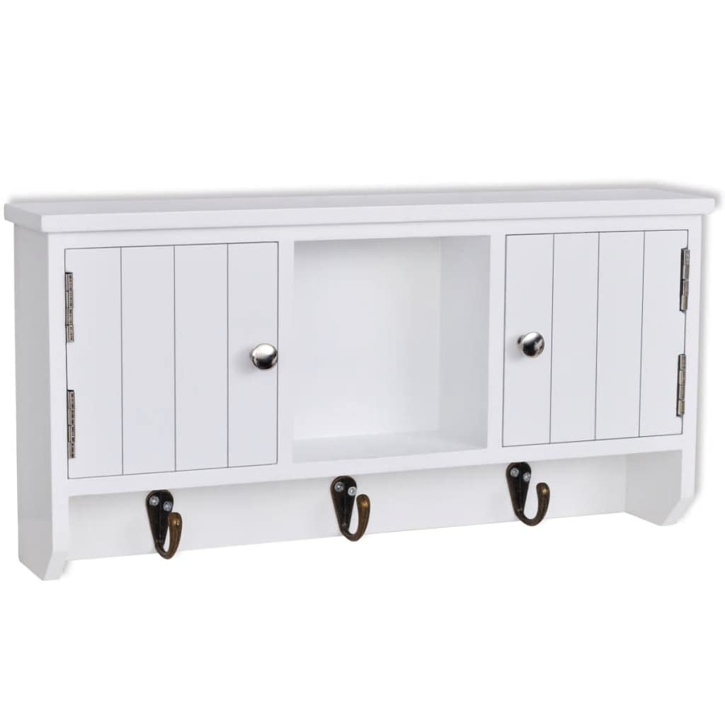 vidaXL Armario de Pared para Llaves y Joyas con Puertas y Ganchos, Armario de Pared, Caja de joyería, joyero, Estante de exhibición