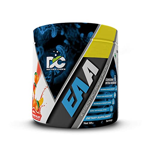 Image of DC DOCTORS CHOICE EAA (Essential Amino Acids) BCAA for Intra-Workout /Post Workout 300grams (Orange & Mango Blast, 60 Serving)