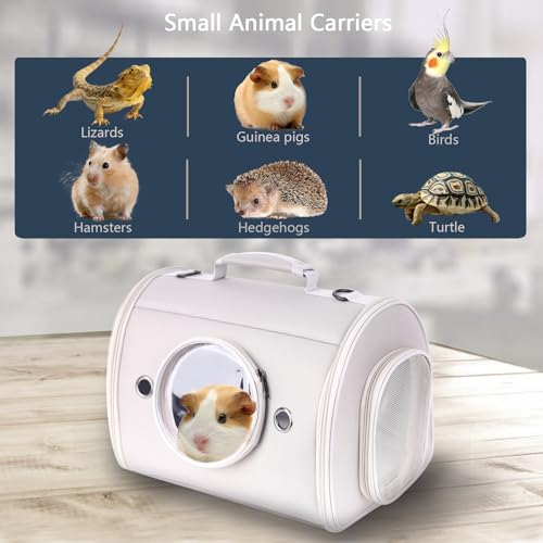 Hamster-Carrier-Small-Animal-Carrier-Bag-Guinea-Pig-Carrier-for-2-Bearded-Dragon-Lizard-Travel-Carrier-Bird-Rabbit-Carrier-Bag-Portable-Hangbag-Outdoor-X-LargeGray