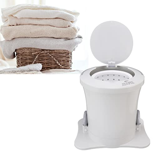 SustVita Portable Spin Dryer, 2500RPM Manual Clothes Dryer with Detachable Basket, Non Electric Laundry Dryer for Camping, Apartments, RV, School, Dorm Mini Dryer (White)