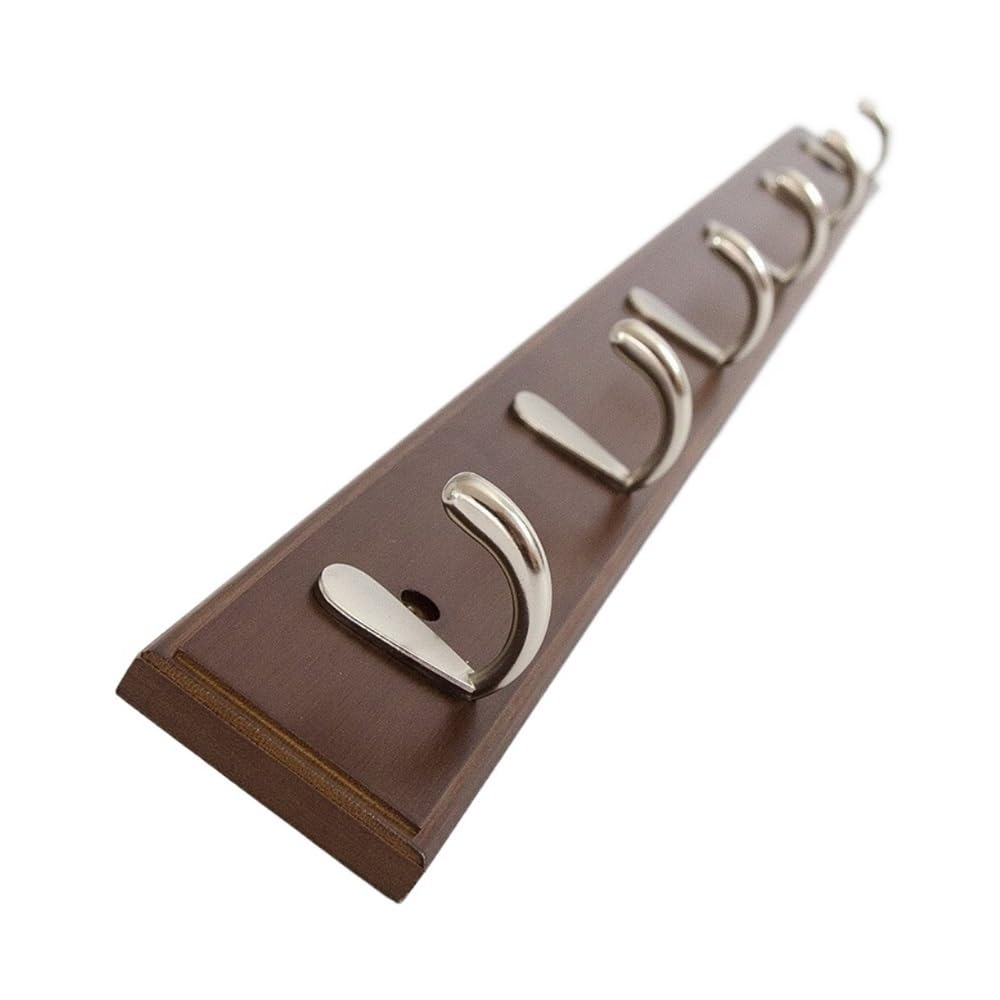 Perchero de pared con ganchos para entrada y dormitorio dark brown