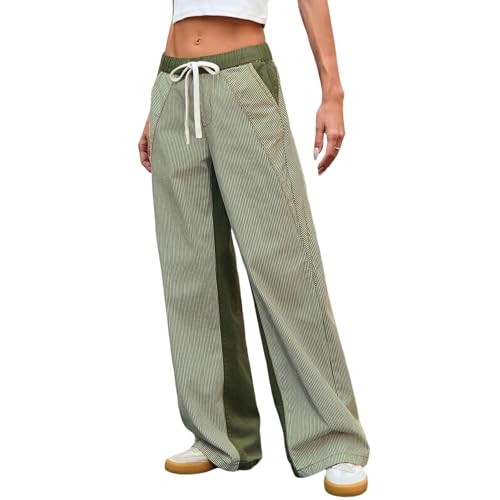 Mxiqqpltky Striped Jeans Women Y2K Drawstring Low Rise Wide Leg Denim Pants Vintage Stretch Baggy Bodyfriend Jeans Streetwear