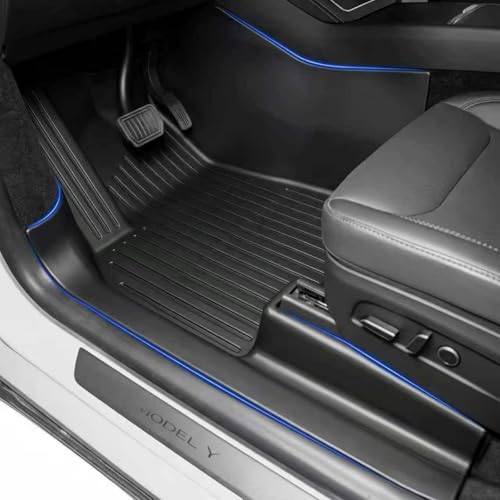 SUPER LINER 9 PCS Floor Mats & Accessories Compatible with Tesla Model Y Juniper 2026 2025 Custom Fit TPE Cargo Liners CabinProtect All Weather Pet & Child System(Only fit Premium&Performance)
