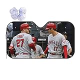 人気 大谷翔平 サンシェード 車フロント ガラスカバー 遮光 断熱 車用 紫外線カット 簡単着脱 吸盤 車用サンシェード 保護四季用 雑貨 140*76cm