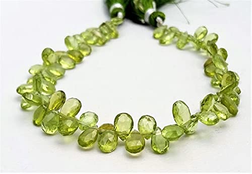 Peridot perles facettées en poire de qualité gemme pour haute joaillerie