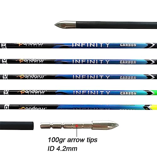 HNZMDY Archery Carbon Arrows Spine 200-1500 Hunting Arrows Competition Bow Arrows ID 4.2mm Target Arrows for Recurve Bow 12pack (Spine 1000, 12pcs) - Image 4