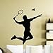 Produktbild SLQUIET Badminton Player Wandtattoo Schläger Sport Vinyl Aufkleber Home Room Indoor Home Dekoration Wohnzimmer Wandaufkleber Mode Aufkleber 22 schwarz 57X67 CM