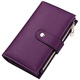 yiijay Womens Wallet RFID Blocking Vegan Leather Trifold Clutch Credit Card Holder Ladies Travel Wallet Purse with Pen Holder