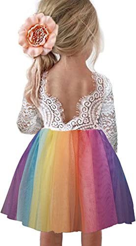 Image of Topmaker Flower Girl Dress for Toddler Baby Girls,Lace Tulle Dress for Wedding,Birthday Party,Photoshoot,Special Occasion