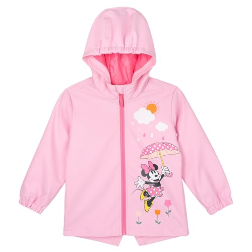 Disney Minnie Mouse Toddler Girls Zip Up Waterproof Rain Jacket Pink 2T