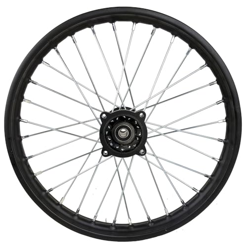 RedCap 17x1.6\" Front Dirt Bike 32 Spoke Wheel Rim - Tire Fit 70/100-17 Compatibility for Tao Tao DB17, Dirt, Pit, Monkey Bike 70/90/110/125/140/150/160cc Off-Road Motorcycles (Black)