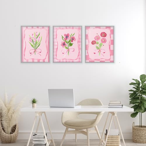 Fleurs grises encadrées triptyque Stupell Industries pour salon moderne - 2