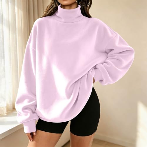 Oversized Sweatshirts for Women Mock Neck Tops Pullover Tops Street - image 7