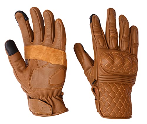 Image of Yamaha Leather Bike Riding Gloves (XL Size, Brown) Y6ABRWLEXL21