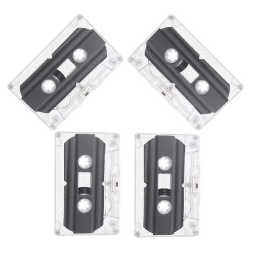 COLLBATH 4 Cintas de Casete Virgen para Grabar, Hechas de PC Resistente y Delicado, Estilo Vintage, No se Desvanecen ni Rompen, Paquete de 4 Unidades para Oficina y Sala