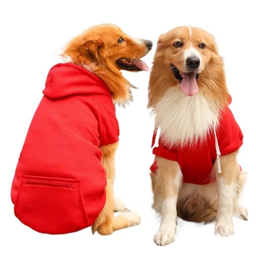 Hunde-Wintermantel, Haustierjacke, kariert, wendbar, für kaltes Wetter, Hundekleidung, passend für kleine, mittelgroße und große Hunde (Rot, XL (6–7 kg))