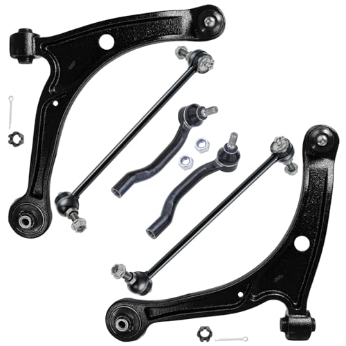 Image of Detroit Axle - Front End Control Arms Kit for Acura 2001-2005 MDX 2003-2005 Honda Pilot 2 Lower Control Arms with Ball Joint 2 Outer Tie Rod End Links 2 Sway Bar End Links Replacement