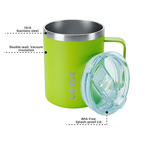 Image of BJPKPK 2 pcs Insulated Coffee Mug, 14oz Insulated Tumbler with Lid, Stainless Steel Coffee Cups with Splash Proof Lid-Green