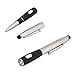 Debco PE8613 Northern Light Pen Stylus with LED Flashlight - Black/Silver - 12 Pack