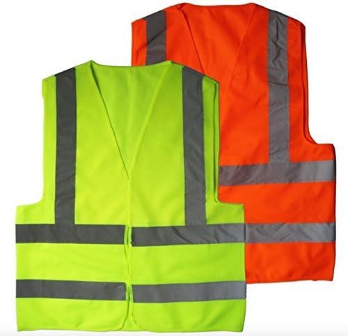 Keepafit 2 Pack High Visibility Reflective Vest, Neon Yellow & Orange, Multi-functional Survival Credit Card Tool- Meets Outside Sports Such as Running, Cycling, Walking and Hiking.