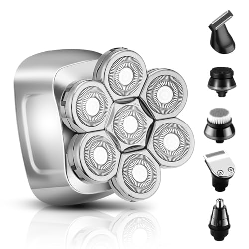 Ounfhtrttk Afeitadora Inalámbrica de 7 Hojas, Cuchillas de Acero Inoxidable 7D, Motor Potente, Kit para Uso en Seco y Húmedo para Hombres.